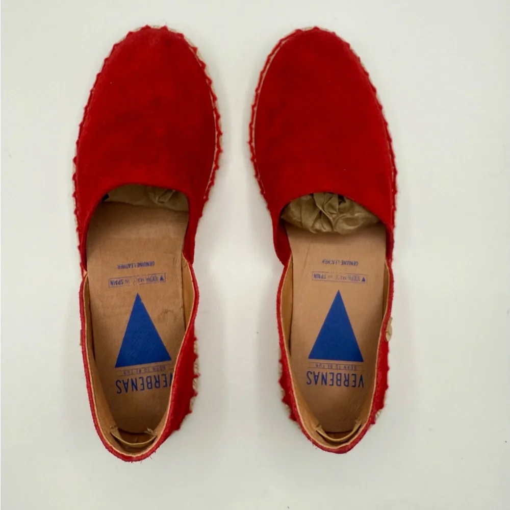 Red Women’s Espadrilles Slip-Ons - Suede Casual Flats